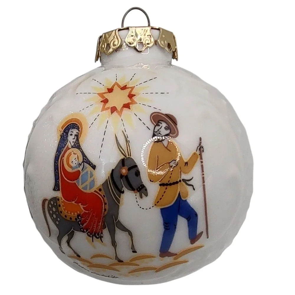 Vintage Lindner Nativity Ornaments Hand Painted Porcelain Bavaria Set of Two‎ - Picture 13 of 15